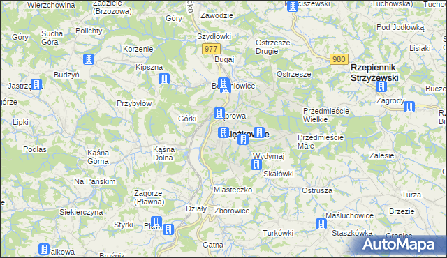 mapa Ciężkowice powiat tarnowski, Ciężkowice powiat tarnowski na mapie Targeo