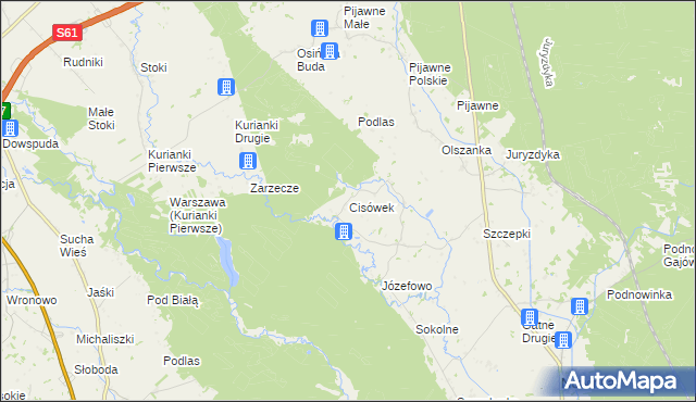 mapa Cisówek gmina Nowinka, Cisówek gmina Nowinka na mapie Targeo