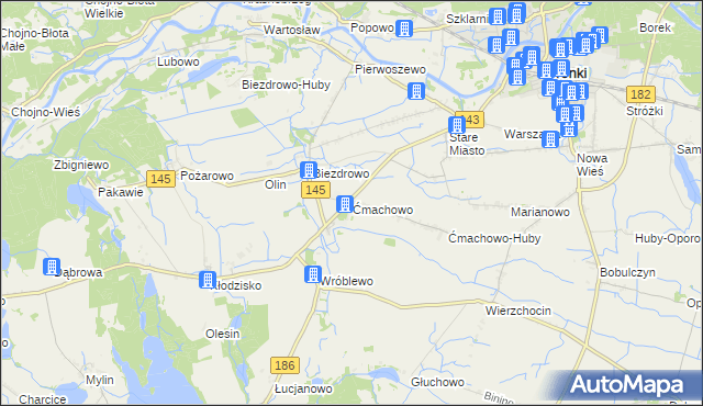 mapa Ćmachowo, Ćmachowo na mapie Targeo