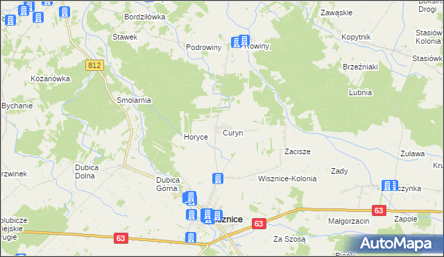 mapa Curyn, Curyn na mapie Targeo