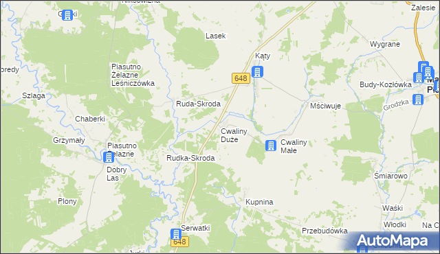 mapa Cwaliny Duże, Cwaliny Duże na mapie Targeo