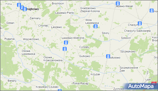 mapa Cyndaty, Cyndaty na mapie Targeo