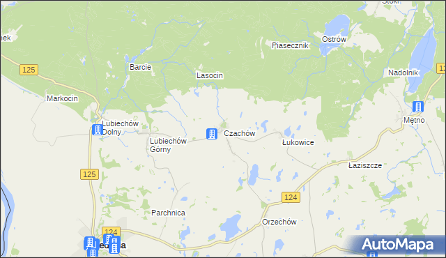 mapa Czachów gmina Cedynia, Czachów gmina Cedynia na mapie Targeo