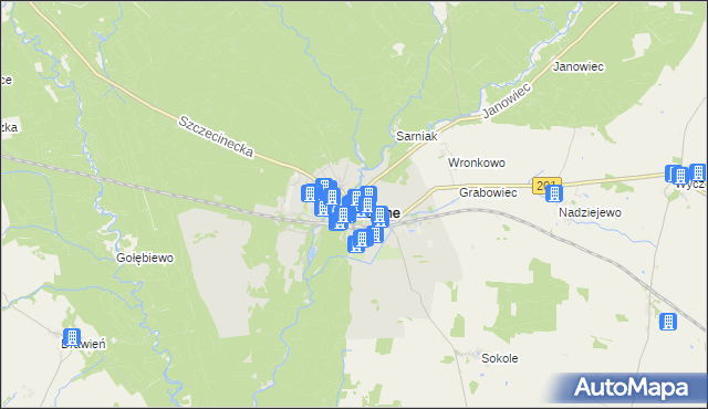 mapa Czarne powiat człuchowski, Czarne powiat człuchowski na mapie Targeo