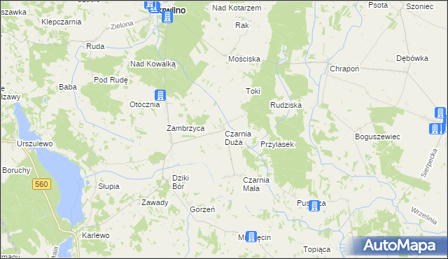 mapa Czarnia Duża, Czarnia Duża na mapie Targeo