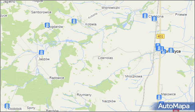 mapa Czarnolas gmina Skoroszyce, Czarnolas gmina Skoroszyce na mapie Targeo