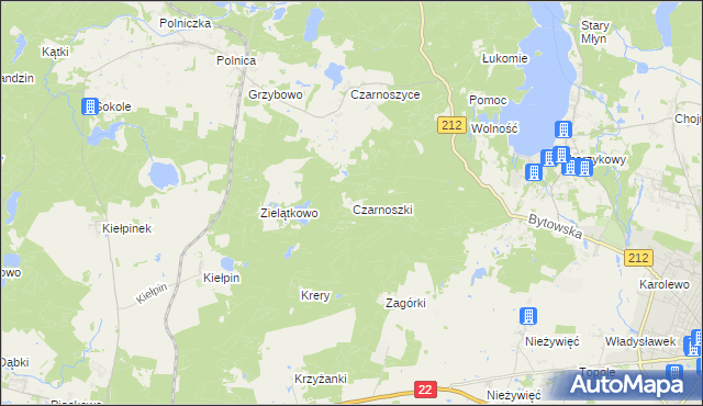mapa Czarnoszki, Czarnoszki na mapie Targeo