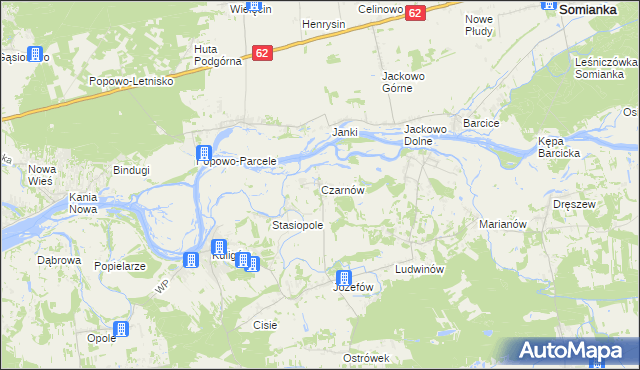 mapa Czarnów gmina Dąbrówka, Czarnów gmina Dąbrówka na mapie Targeo