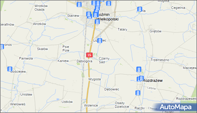 mapa Czarny Sad, Czarny Sad na mapie Targeo