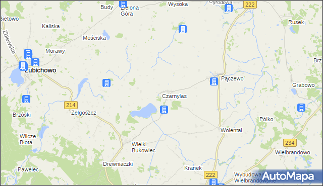 mapa Czarnylas gmina Skórcz, Czarnylas gmina Skórcz na mapie Targeo