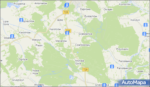 mapa Czartoszowy, Czartoszowy na mapie Targeo