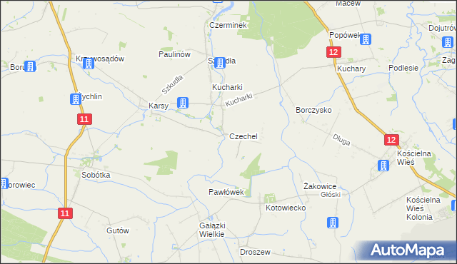 mapa Czechel, Czechel na mapie Targeo