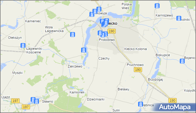 mapa Czechy gmina Kłecko, Czechy gmina Kłecko na mapie Targeo