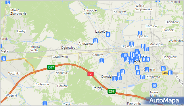 mapa Czechy gmina Zduńska Wola, Czechy gmina Zduńska Wola na mapie Targeo