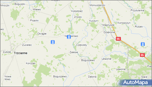 mapa Czekołdy, Czekołdy na mapie Targeo