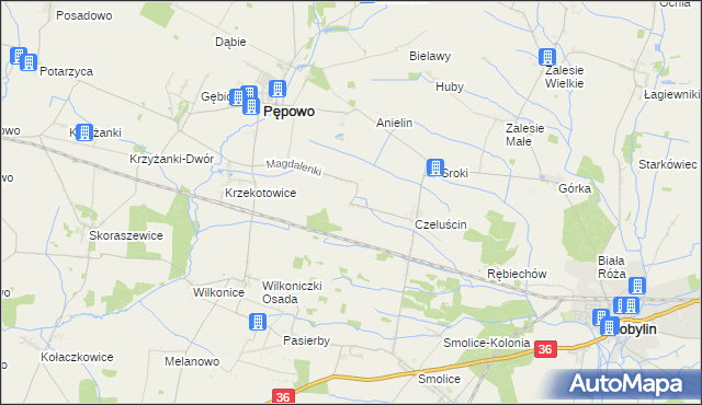mapa Czeluścinek, Czeluścinek na mapie Targeo