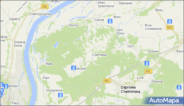 mapa Czemlewo, Czemlewo na mapie Targeo