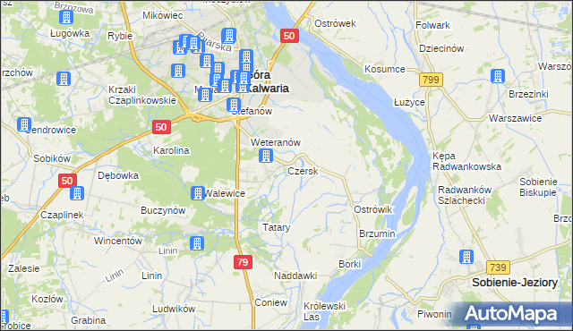 mapa Czersk gmina Góra Kalwaria, Czersk gmina Góra Kalwaria na mapie Targeo