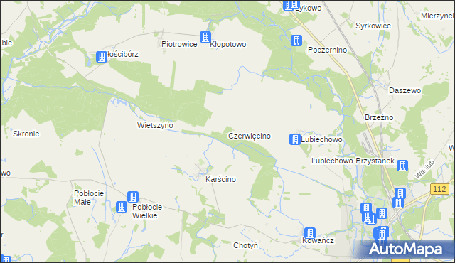 mapa Czerwięcino, Czerwięcino na mapie Targeo