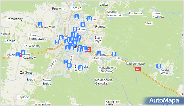 mapa Czerwony Most, Czerwony Most na mapie Targeo