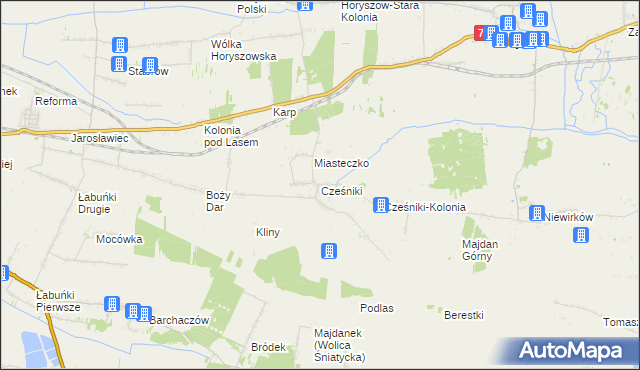 mapa Cześniki, Cześniki na mapie Targeo