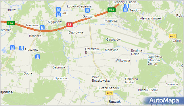 mapa Czestków F, Czestków F na mapie Targeo