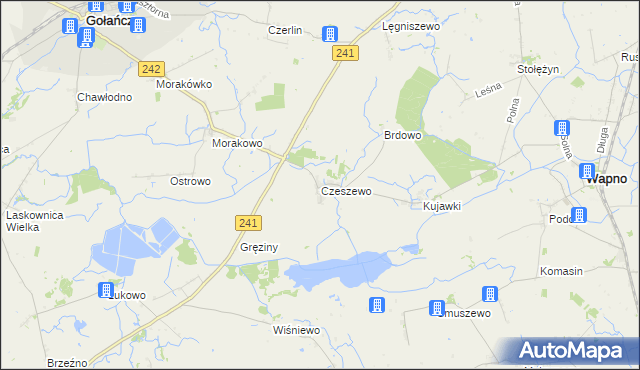 mapa Czeszewo gmina Gołańcz, Czeszewo gmina Gołańcz na mapie Targeo