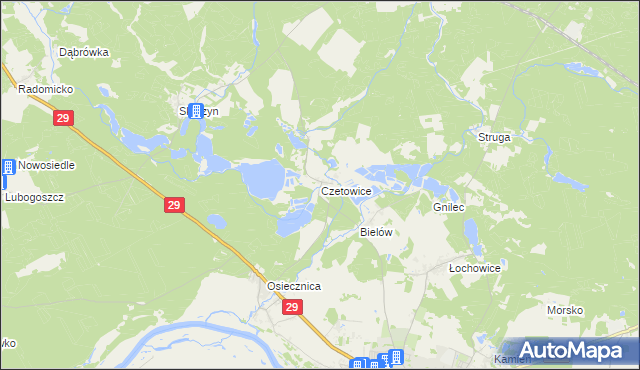 mapa Czetowice, Czetowice na mapie Targeo