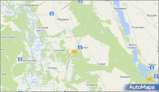 mapa Czmoń, Czmoń na mapie Targeo