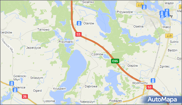 mapa Czółnów, Czółnów na mapie Targeo