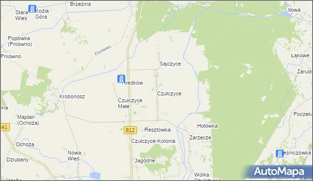 mapa Czułczyce, Czułczyce na mapie Targeo