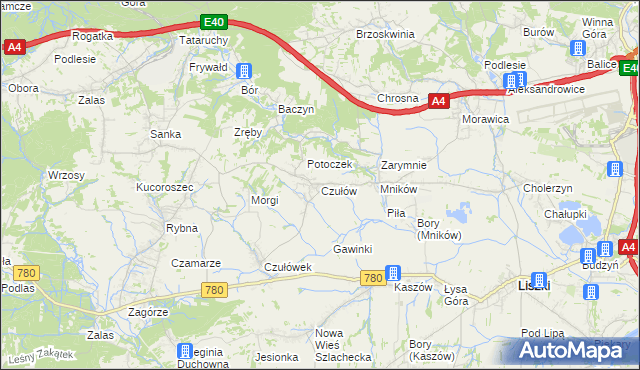mapa Czułów, Czułów na mapie Targeo