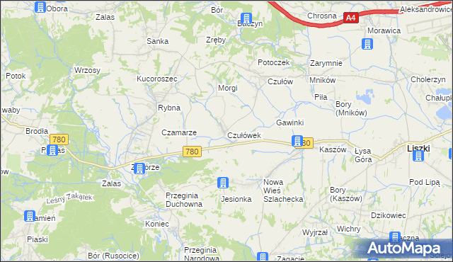 mapa Czułówek, Czułówek na mapie Targeo