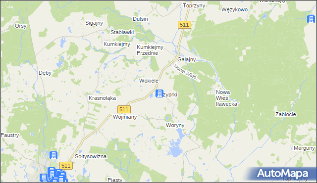 mapa Czyprki gmina Górowo Iławeckie, Czyprki gmina Górowo Iławeckie na mapie Targeo