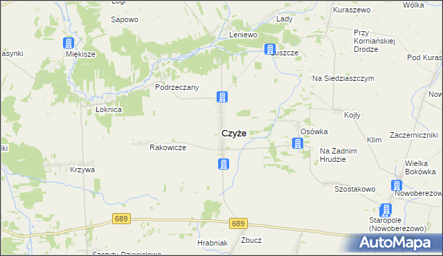 mapa Czyże, Czyże na mapie Targeo