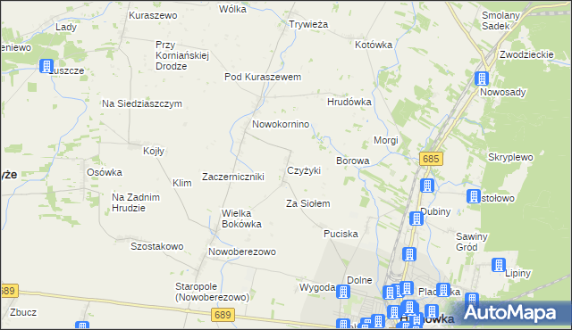 mapa Czyżyki, Czyżyki na mapie Targeo