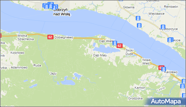 mapa Dąb Mały, Dąb Mały na mapie Targeo