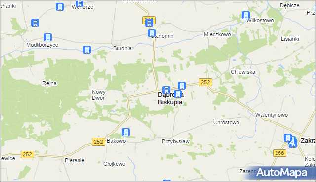 mapa Dąbrowa Biskupia, Dąbrowa Biskupia na mapie Targeo