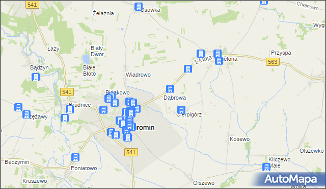 mapa Dąbrowa gmina Żuromin, Dąbrowa gmina Żuromin na mapie Targeo