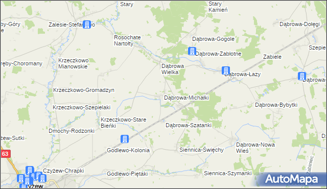 mapa Dąbrowa-Michałki, Dąbrowa-Michałki na mapie Targeo