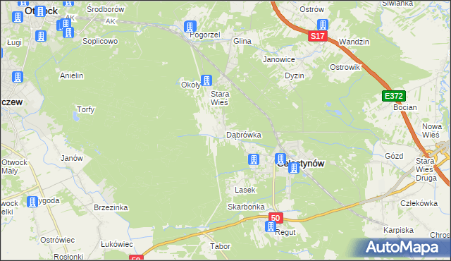 mapa Dąbrówka gmina Celestynów, Dąbrówka gmina Celestynów na mapie Targeo