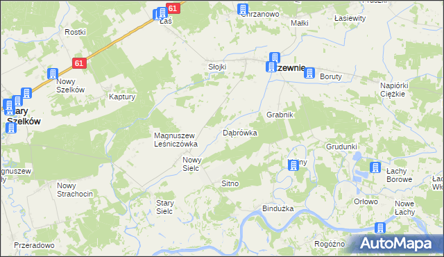 mapa Dąbrówka gmina Rzewnie, Dąbrówka gmina Rzewnie na mapie Targeo