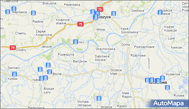 mapa Dąbrówka Morska, Dąbrówka Morska na mapie Targeo
