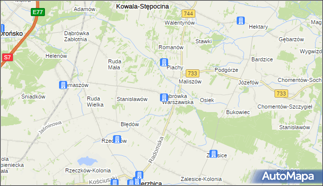 mapa Dąbrówka Warszawska, Dąbrówka Warszawska na mapie Targeo