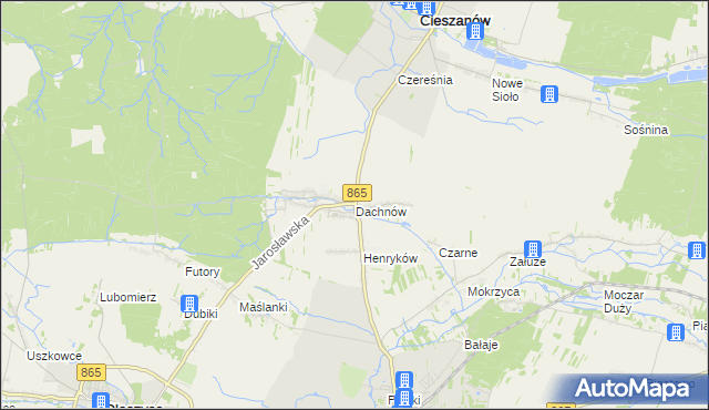 mapa Dachnów, Dachnów na mapie Targeo