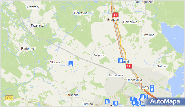 mapa Dalęcino, Dalęcino na mapie Targeo