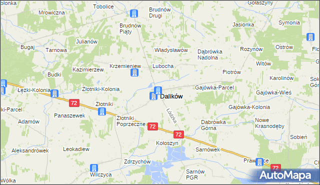 mapa Dalików, Dalików na mapie Targeo