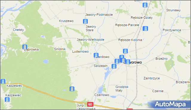 mapa Daniłowo gmina Goworowo, Daniłowo gmina Goworowo na mapie Targeo