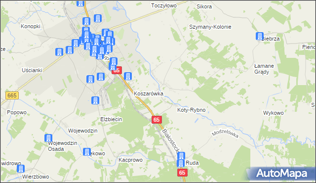 mapa Danówek, Danówek na mapie Targeo
