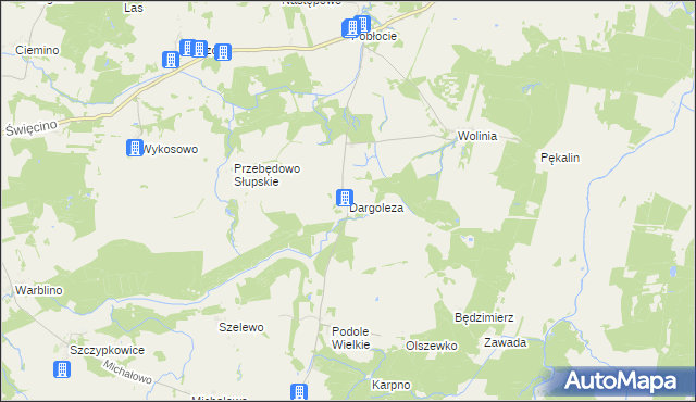mapa Dargoleza, Dargoleza na mapie Targeo